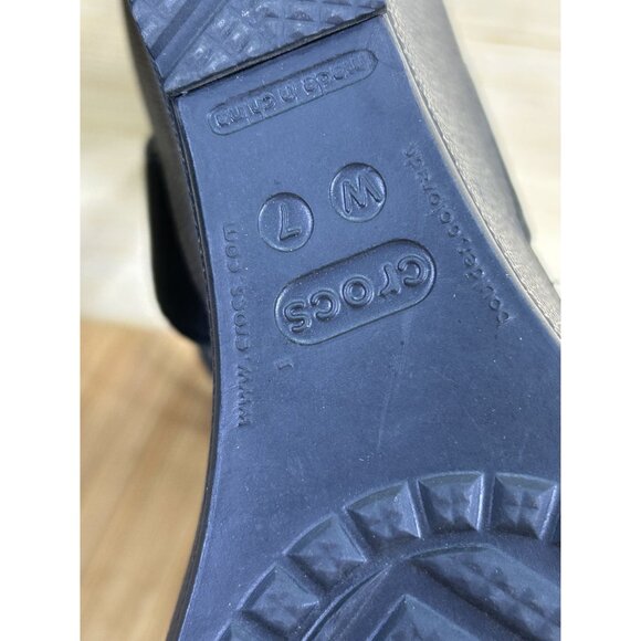 Crocs Leigh II Black Ankle Strap Wedge Sandals Womens Size 7 - Picture 7 of 7